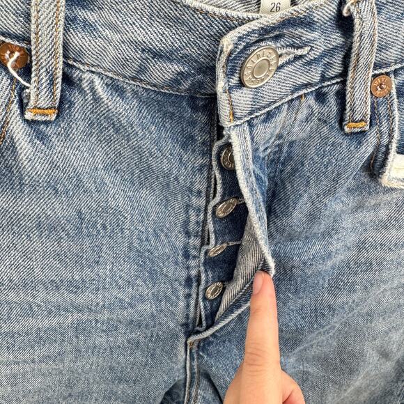 Agolde Women's Blue 90's Pinch Waist High Rise Straight Leg Denim Jeans Size 26 - Picture 7 of 11